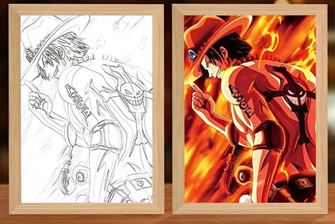 One Piece Ace Fire Pillar Anime Light Frame