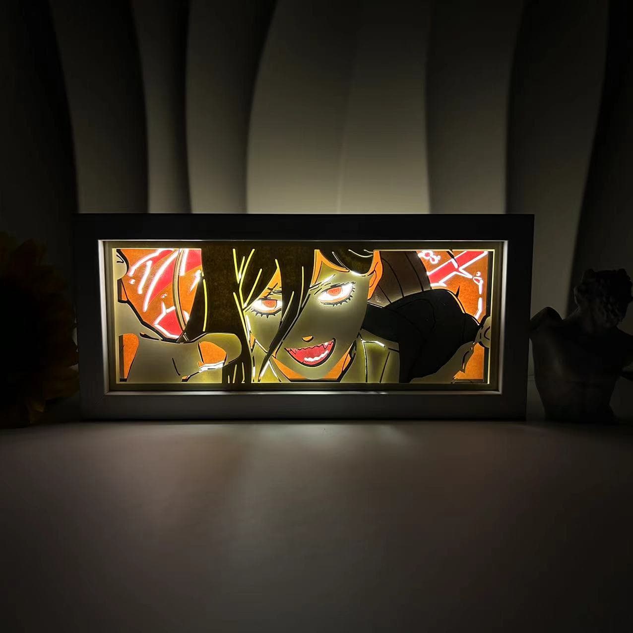 Denji light box featured in the Chainsaw Man collection at MyAnimeLightbox – glowing LED anime decor with gritty, chaotic devil hunter aesthetic