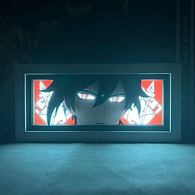 Zhongli anime light box featured in the Genshin Impact collection at MyAnimeLightbox – glowing LED anime decor