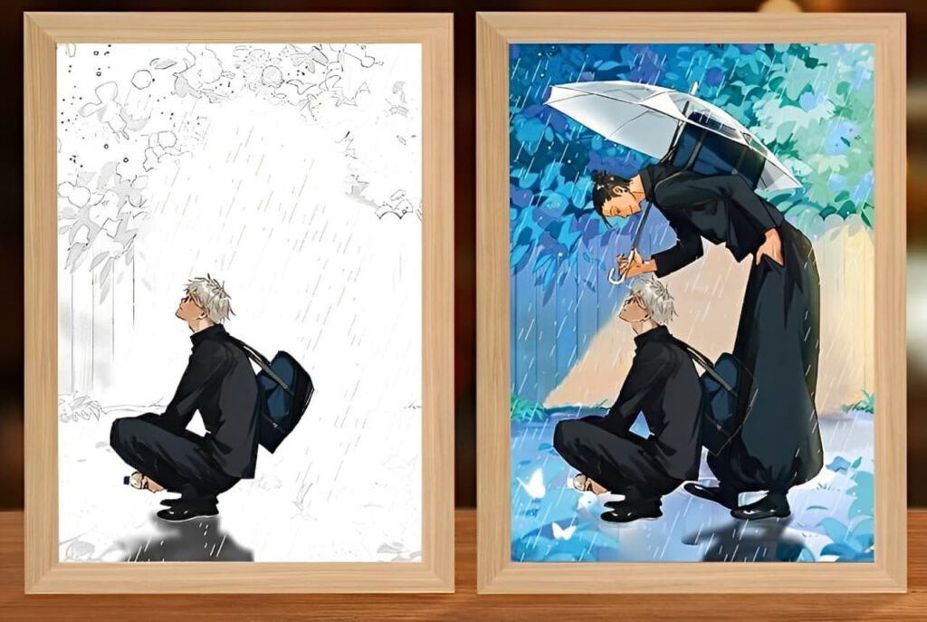 Jujutsu Kaisen Gojo & Geto Blue Light Frame