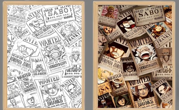 One Piece Wanted Poster Light Frame