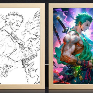 IMG_3187.jpg One Piece Zoro Three Sword Style Light Frame