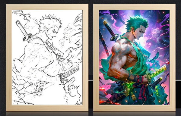 IMG_3187.jpg One Piece Zoro Three Sword Style Light Frame