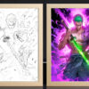 IMG_3190.jpg One Piece Zoro Purple Enma Light Frame
