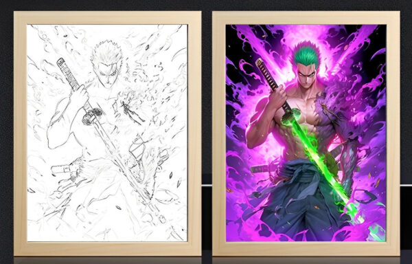 IMG_3190.jpg One Piece Zoro Purple Enma Light Frame