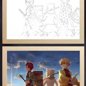 IMG_3207.jpg Demon Slayer Tanjiro & Rengoku & Inosuke Light Frame