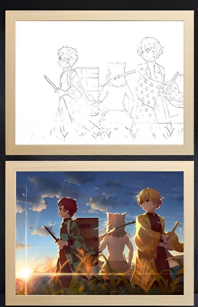 Demon Slayer Tanjiro & Rengoku & Inosuke Light Frame