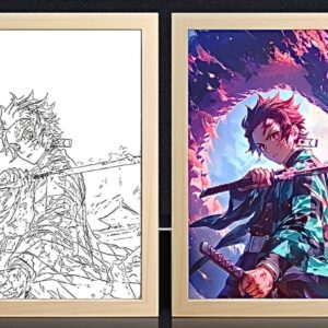 IMG_3254.jpg Demon Slayer Tanjiro Sun Halo Dragon Light Frame