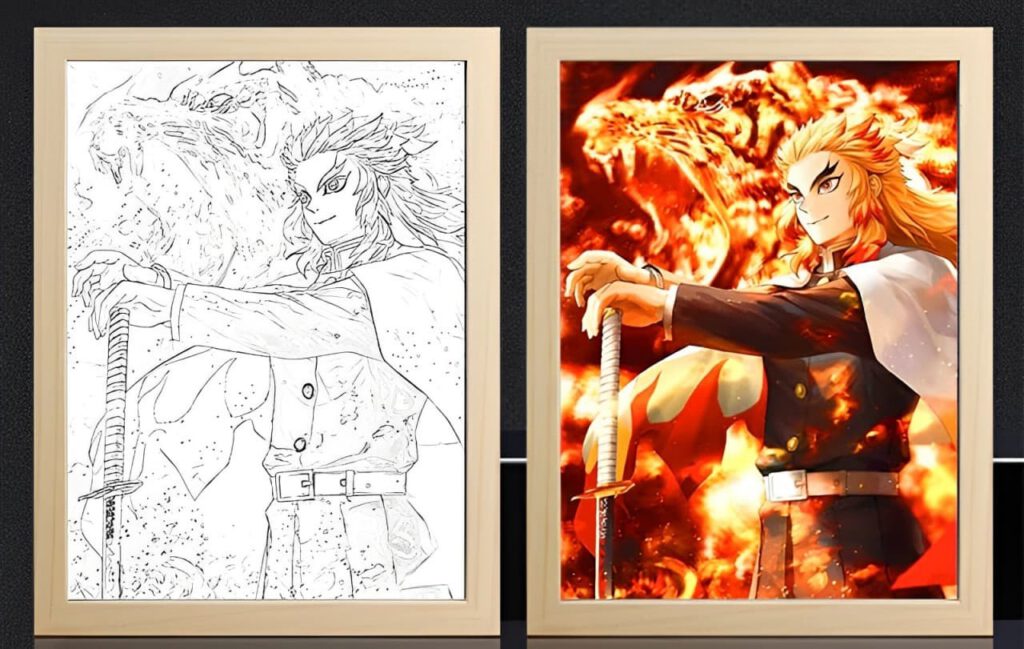 Demon Slayer Rengoku Flame Breathing Light Frame