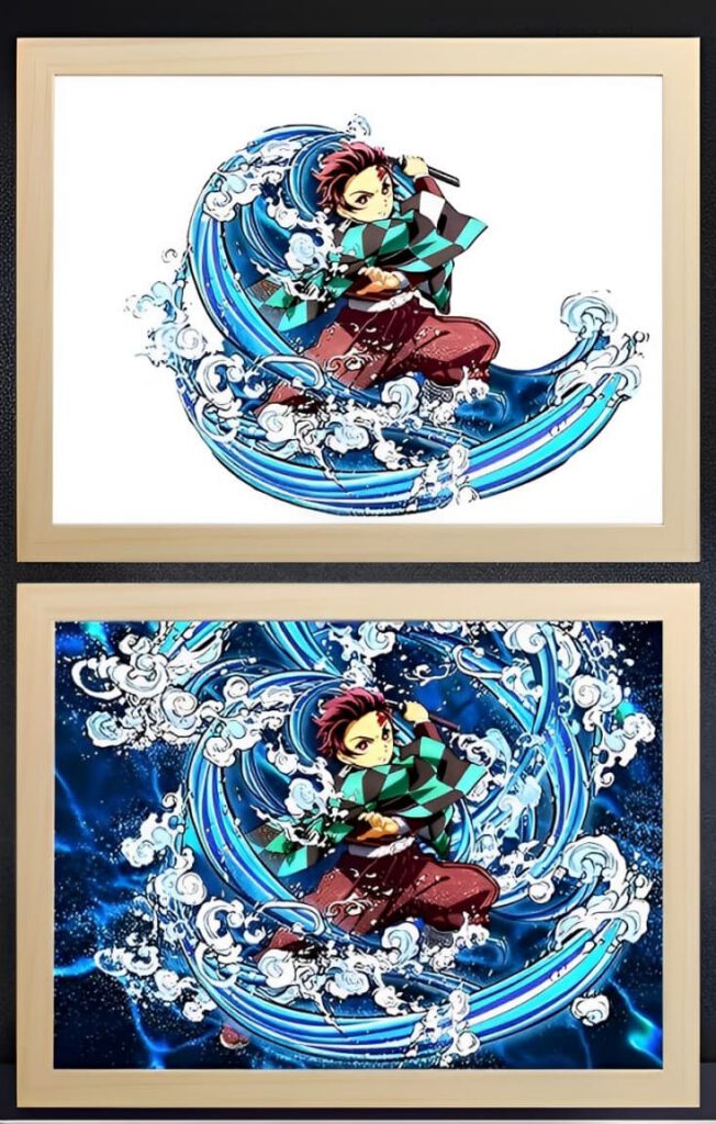 Demon Slayer Tanjiro Breathing Form Light Frame