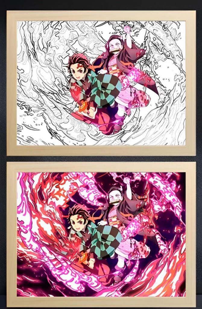 Demon Slayer Tanjiro & Nezuko Light Frame