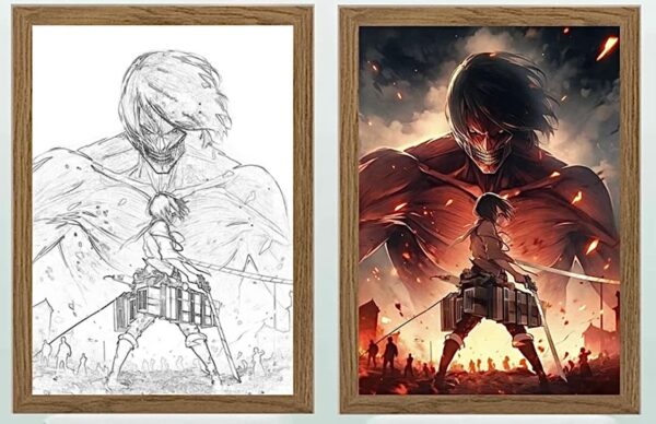 IMG_3765.jpg Attack On Titan Mikasa Vs Eren Giant Light Frame