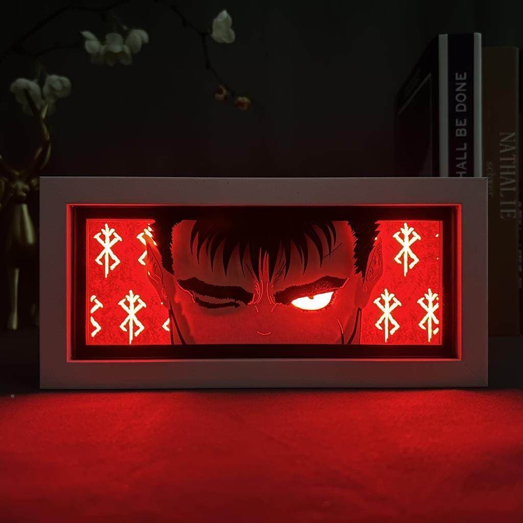 Guts light box featured in the Berserk collection at MyAnimeLightbox – glowing LED anime decor with intense dark fantasy atmosphere