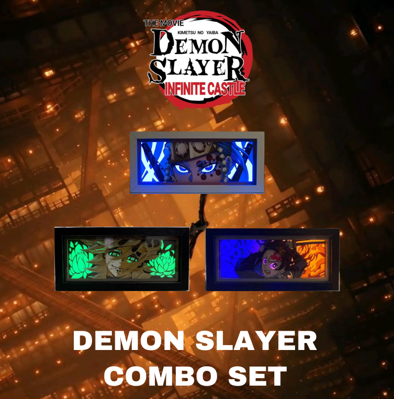 Demon Slayer Anime Gift Bundle – 3 LED Light Boxes Combo Set