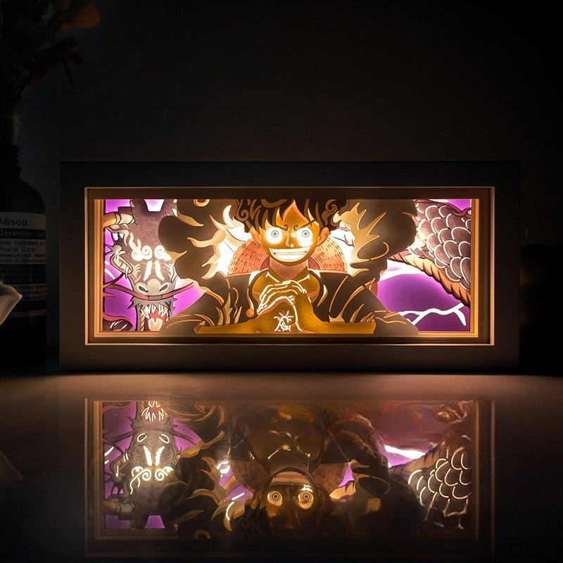 Luffy anime light box featured in the One Piece collection at MyAnimeLightbox – glowing LED decor with adventurous pirate-themed design