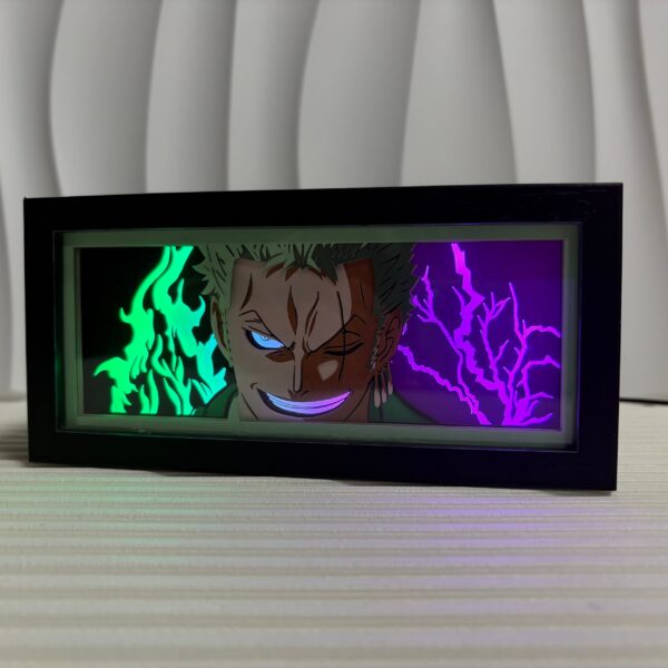 anime-lightbox-swordsman-green-flame-purple-lightning-led.jpg One Piece Zoro King of Hell LED Light Box
