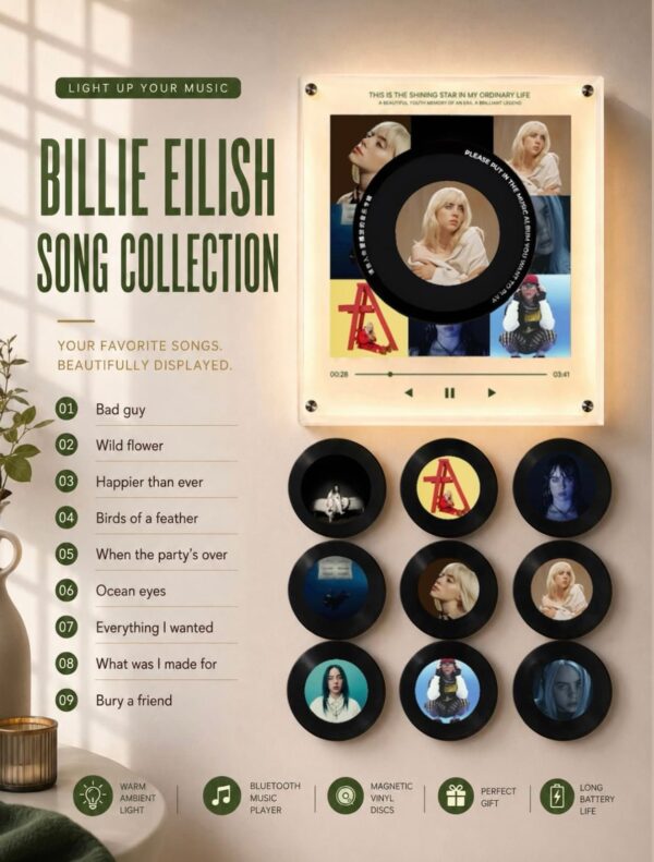 billie-eilish-music-box-magnetic-vinyl-song-collection.jpg MagneticTunes Billie Eilish Music Box – Magnetic Vinyl Record Player