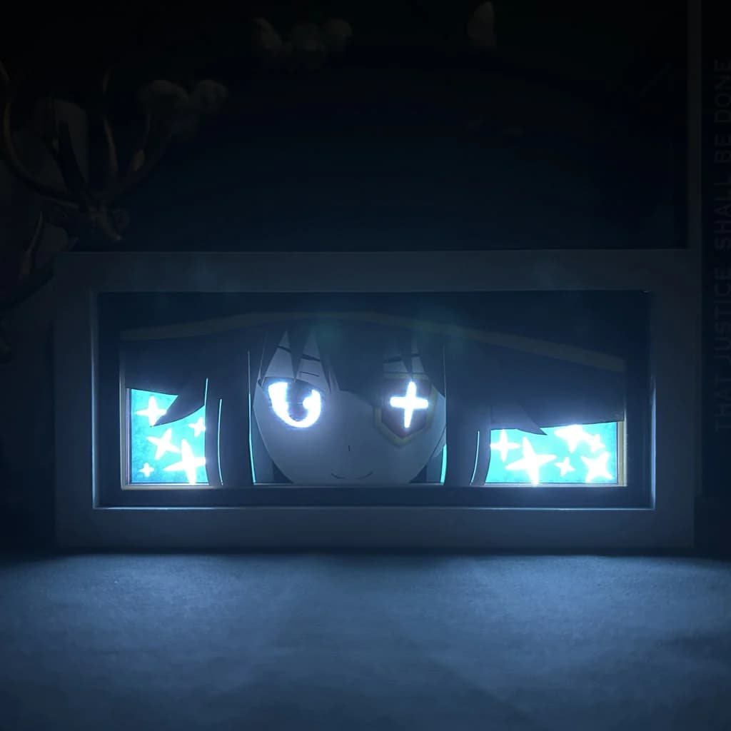 Megumin light box featured in the KonoSuba collection at MyAnimeLightbox – glowing LED anime decor with explosive red and gold design
