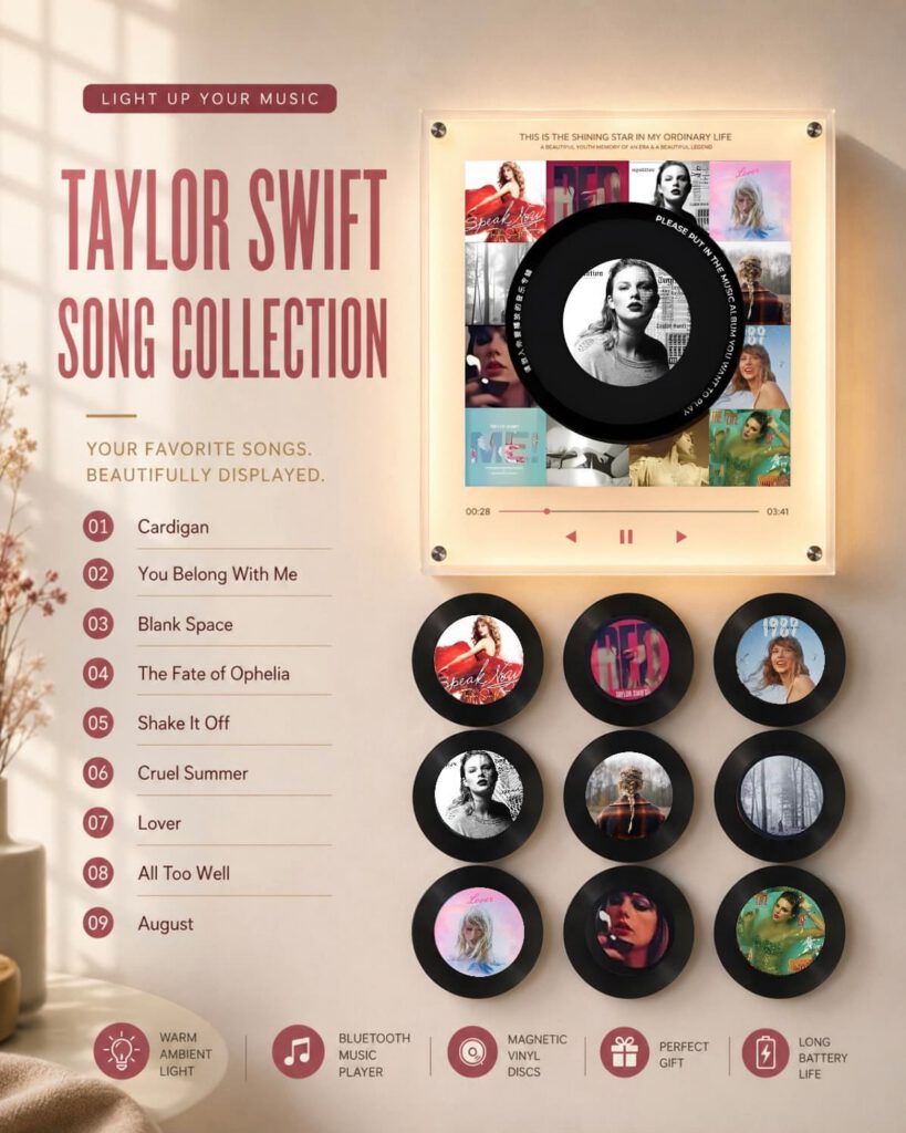 MagneticTunes Taylor Swift Music Box – Magnetic Vinyl Record Player